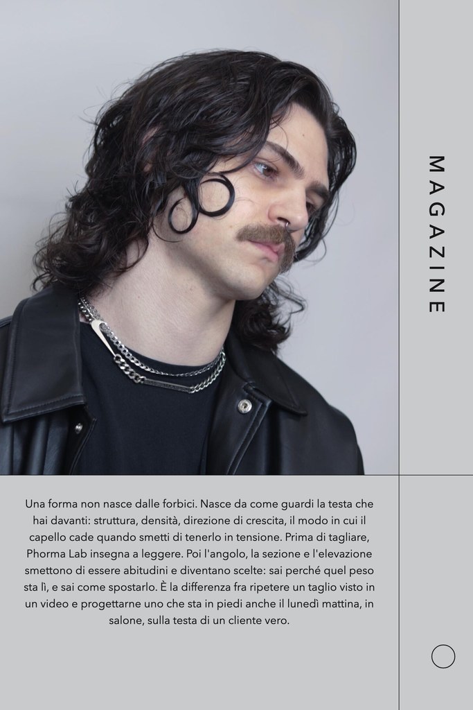 Lastra editoriale Phorma Lab: capelli lunghi mossi realizzati da Andrea Albani